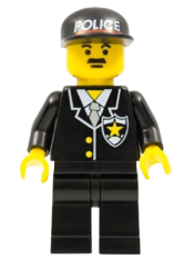 LEGO Police - Suit with Sheriff Star, Black Legs, Black Cap with Police Pattern minifigure