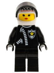 LEGO Police - Zipper with Sheriff Star, White Helmet with Police Pattern, Black Visor, Female minifigure