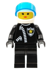 LEGO Police - Zipper with Sheriff Star, White Helmet, Trans-Dark Blue Visor, Female minifigure