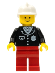 LEGO Police - Suit with 4 Buttons, Red Legs, White Fire Helmet minifigure