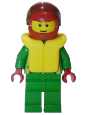 LEGO Octan - Green Jacket with Pockets, Brown Eyebrows, Thin Grin minifigure