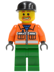 LEGO Sanitary Engineer 1 - Green Legs, Beard Around Mouth minifigure