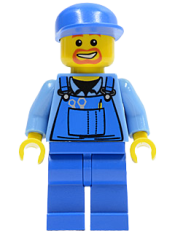 LEGO Overalls with Tools in Pocket Blue, Blue Cap, Beard Around Mouth minifigure