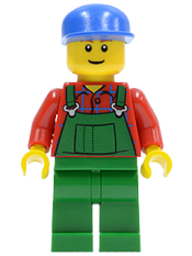 LEGO Overalls Farmer Green, Blue Cap minifigure