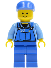 LEGO Overalls with Tools in Pocket Blue, Blue Cap, Standard Grin minifigure