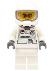 LEGO Spacesuit, White Legs, Space Helmet, Orange Sunglasses minifigure