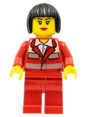 LEGO Paramedic - Red Uniform, Female, Black Bob Cut Hair minifigure