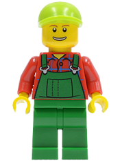 LEGO Overalls Farmer Green, Lime Short Bill Cap minifigure