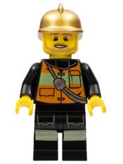 LEGO Fire Chief - Reflective Stripes with Pockets and Shoulder Strap, Gold Fire Helmet minifigure