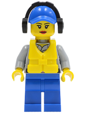 LEGO Coast Guard City - Crew Member Female, Blue Cap with Hole, Headphones minifigure