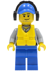LEGO Coast Guard City - Crew Member Male, Blue Cap with Hole, Headphones minifigure