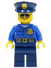 LEGO Police - City Officer, Gold Badge, Police Hat, Sunglasses minifigure