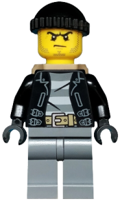 LEGO Police - City Bandit Male with Black Stubble and Backpack minifigure