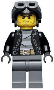 LEGO Police - City Bandit Male with Black Stubble and Aviator Cap minifigure