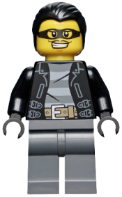 LEGO Police - City Bandit Male, Black Hair, Mask minifigure