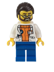 LEGO Arctic Scientist - Dark Brown Hair, Beard minifigure