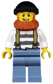 LEGO Swamp Police - Crook Male with Black Knit Cap and Dark Orange Beard minifigure