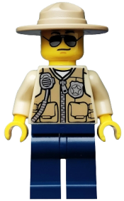 LEGO Swamp Police - Officer, Vest, Dark Tan Hat, Sunglasses minifigure