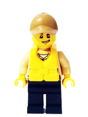 LEGO Swamp Police - Officer, Shirt, Dark Tan Cap, Life Jacket minifigure