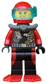 LEGO Scuba Diver, Female, Red Flippers minifigure