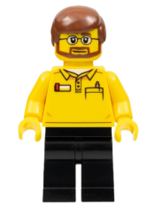 LEGO LEGO Store Employee, Black Legs, Beard and Glasses minifigure