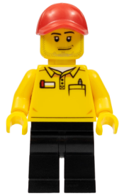 LEGO LEGO Store Driver, Black Legs, Red Cap with Hole minifigure