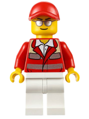 LEGO Paramedic - Red Uniform, Male, Red Short Bill Cap minifigure