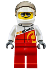 LEGO Rally Race Car Driver, Airborne Logo minifigure