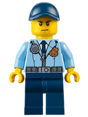 LEGO Police - City Officer, Jacket with Dark Blue Tie and Gold Badge, Dark Blue Legs, Dark Blue Cap minifigure