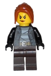 LEGO Police - City Bandit Crook Female, Dark Orange Hair minifigure