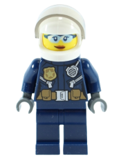 LEGO Police - City Helicopter Pilot Female, Light Blue Glasses minifigure