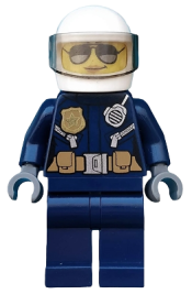 LEGO Police - City Helicopter Pilot Female, Silver Sunglasses minifigure