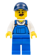LEGO Beach Janitor - Blue Overalls and Dark Blue Cap minifigure