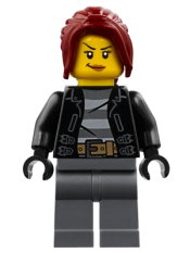 LEGO Police - City Bandit Crook Female, Dark Red Hair minifigure