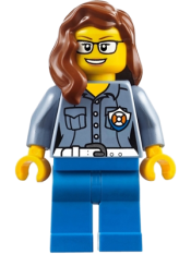 LEGO Coast Guard City - Female ATV Driver, Reddish Brown Female Hair over Shoulder minifigure