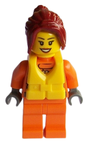 LEGO Coast Guard City - Female Watercraft Pilot with Dark Red Hair minifigure