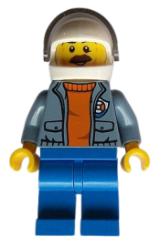 LEGO Coast Guard City - Helicopter Pilot with Moustache minifigure