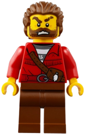 LEGO Mountain Police - Crook Male with Red Fringed Shirt with Strap and Pouch, Skunk Fighter minifigure