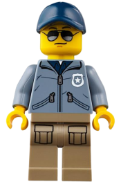 LEGO Mountain Police - Officer Male, Speed Boat with Life Jacket Center Buckle minifigure