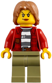 LEGO Mountain Police - Crook Female Jacket over 87 Prison Stripes minifigure