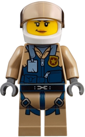 LEGO Mountain Police - Officer Female, Helicopter Pilot minifigure