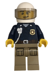 LEGO Mountain Police - Officer Male, White Helmet and Smirk minifigure