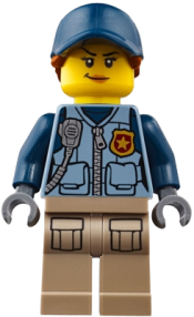 LEGO Mountain Police - Officer Female, Dark Blue Hat with Dark Orange Hair minifigure