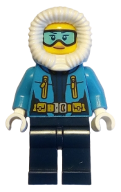 LEGO Arctic Explorer Female - Fur-Lined Hood, Light Blue Ski Goggles minifigure