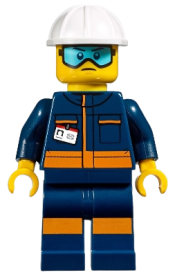 LEGO Ground Crew Technician - Male, Jumpsuit and Construction Helmet minifigure