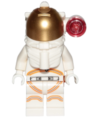 LEGO Astronaut - Female, White Spacesuit with Orange Lines, Side Lamp, Smile minifigure