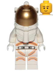 LEGO Astronaut - Male, White Spacesuit with Orange Lines, Thin Grin minifigure