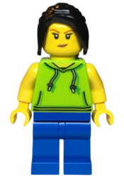 LEGO Tourist / Surfer - Female, Lime Hoodie minifigure