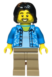 LEGO Tourist / Surfer - Dark Azure Hawaiian Shirt minifigure