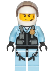 LEGO Police - Helicopter Pilot, Bright Light Blue Jumpsuit minifigure